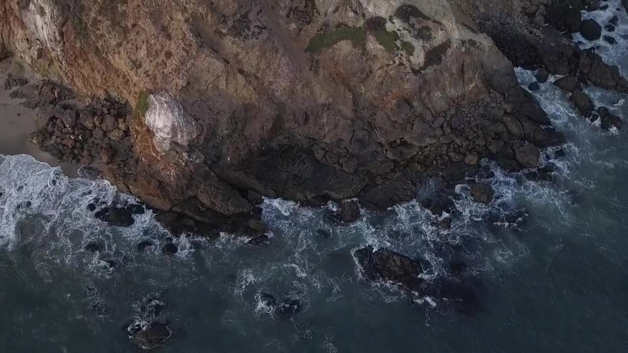 Rocky seashore in the beach, aerial view