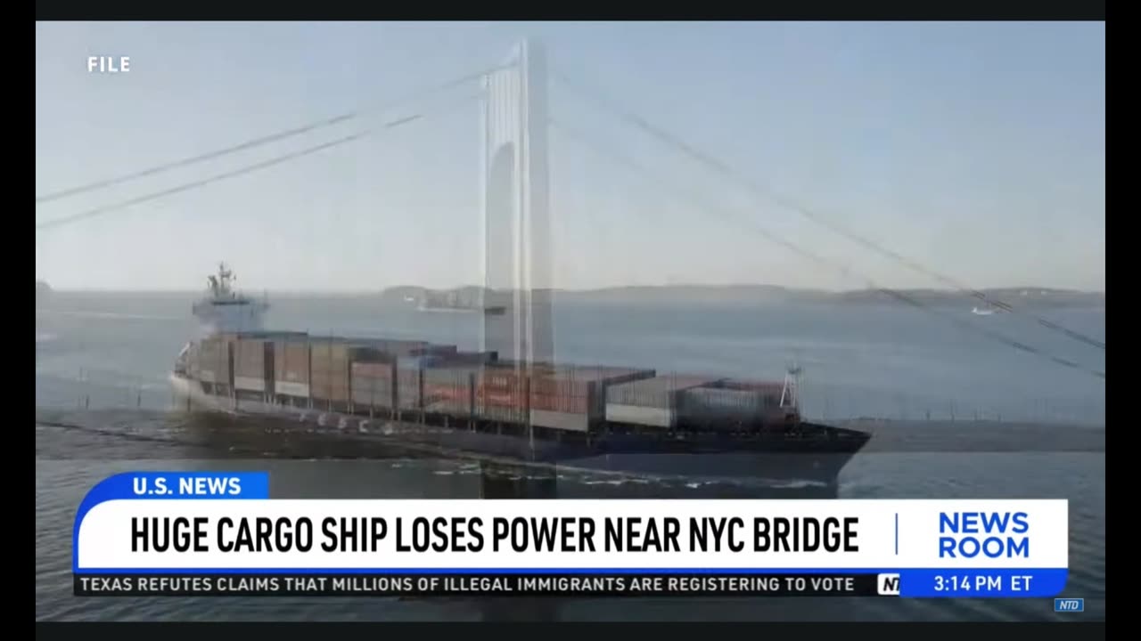 Huge Cargo Ship Loses Power Near NYC Bridge Apr 8, 2024