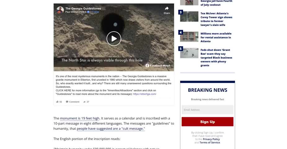 Agenda 2030- Georgia Guidestones Blown up.