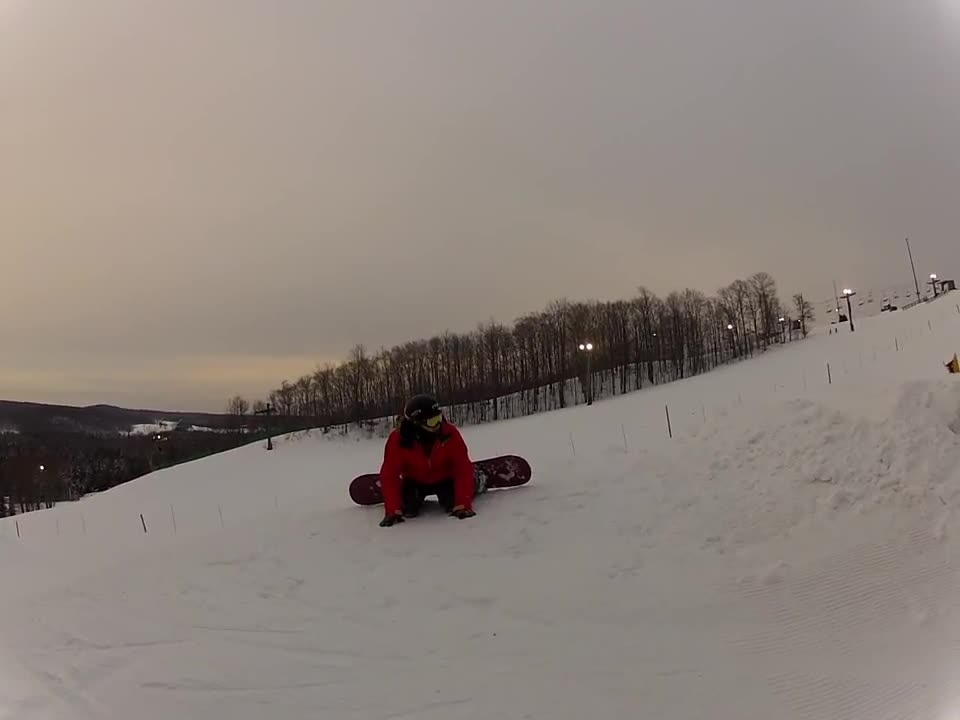 Snowboard backflip highfive fail