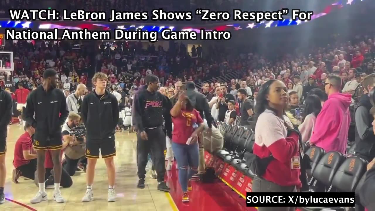 WATCH: LeBron James Shows “Zero Respect” For National Anthem During Game Intro