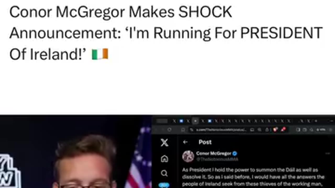 Conor McGregor Makes SHOCK Announcement: 'I'm Running For PRESIDENT Of Ireland 🇮🇪