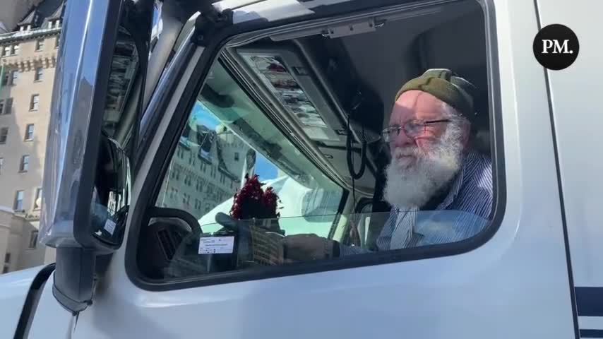 Freedom Convoy Trucker Gives INSPIRATIONAL Speech As Police Line Moves Toward His Vehicle