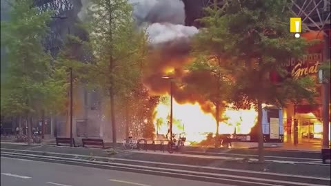 An Electric Bus Caught Fire After Battery Explosion in Paris