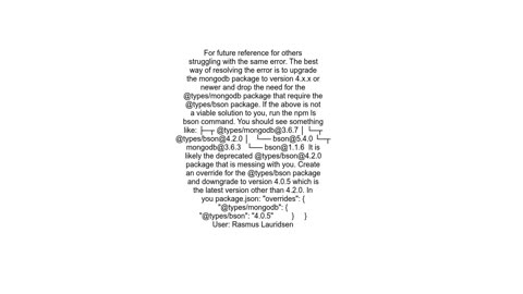 ..@typesmongodbindex.d.ts3518 - error TS2724 &#39;&quot;bson&quot;&#39; has no exported member name