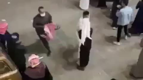 Crazy people fighting