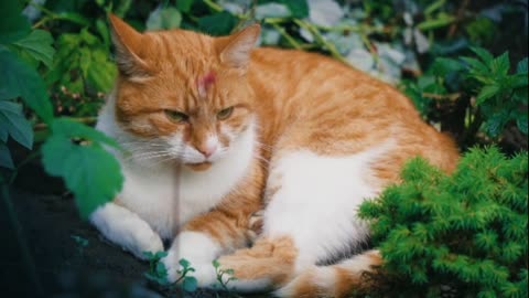 Kitten was very relaxed when he alone.