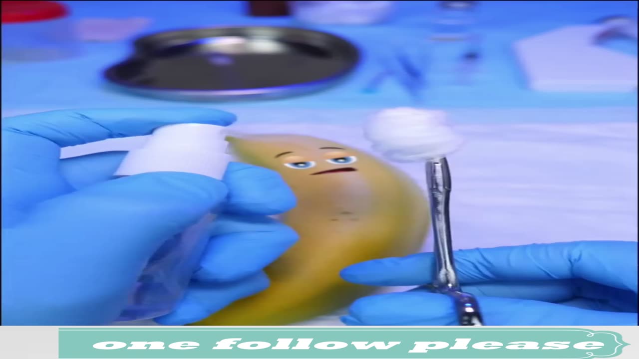 frog inside banana need surgery to save banana //one follow please