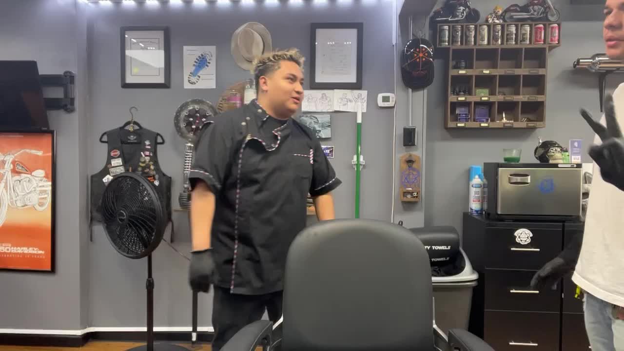 Spicy challenge at the barbershop