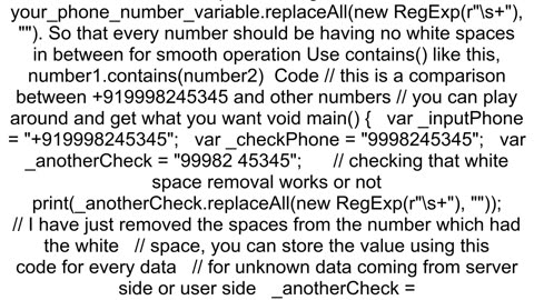 flutter how to compare two different format phone numbers