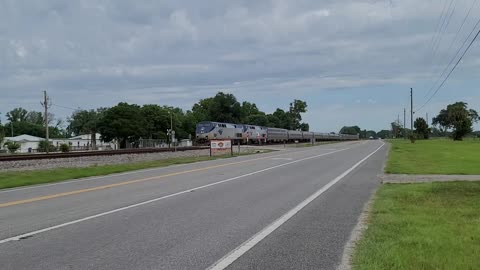 Amtrak Silver Star absolutely smoking great horn show when i gave him a highball