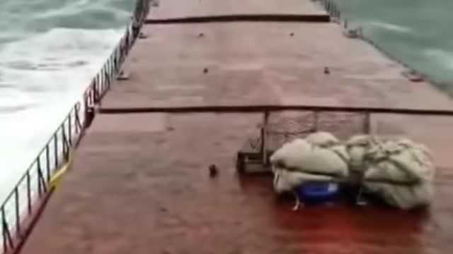 High Dangerous Waves Break Running Cargo Ship In Half