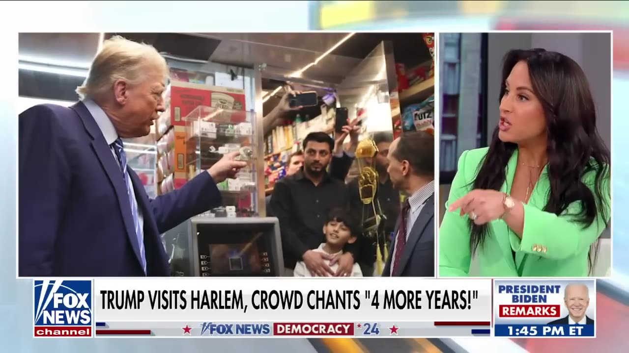 Qteam_Trump campaigns at NYC bodega as crowd erupts_ '4 more years!'