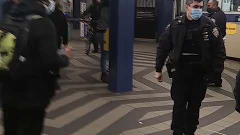 NYPD doing their job fighting crime in the Subway System.