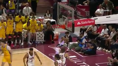 Bronny James Sends Two Defenders Flying