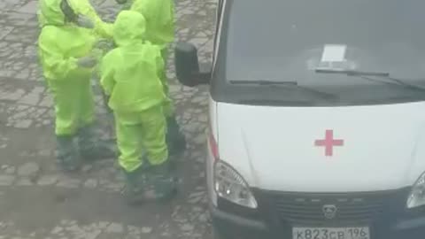 Polevskoy, Russia, ambulance brought two patients with covid-19