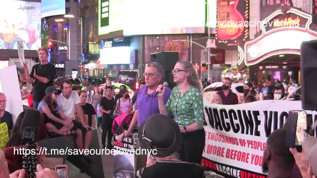 Covid Vaccine Victims march Sept 4th Parents speak out at Times Square