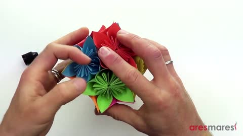 how to make Origami Flower Kusudama step by step