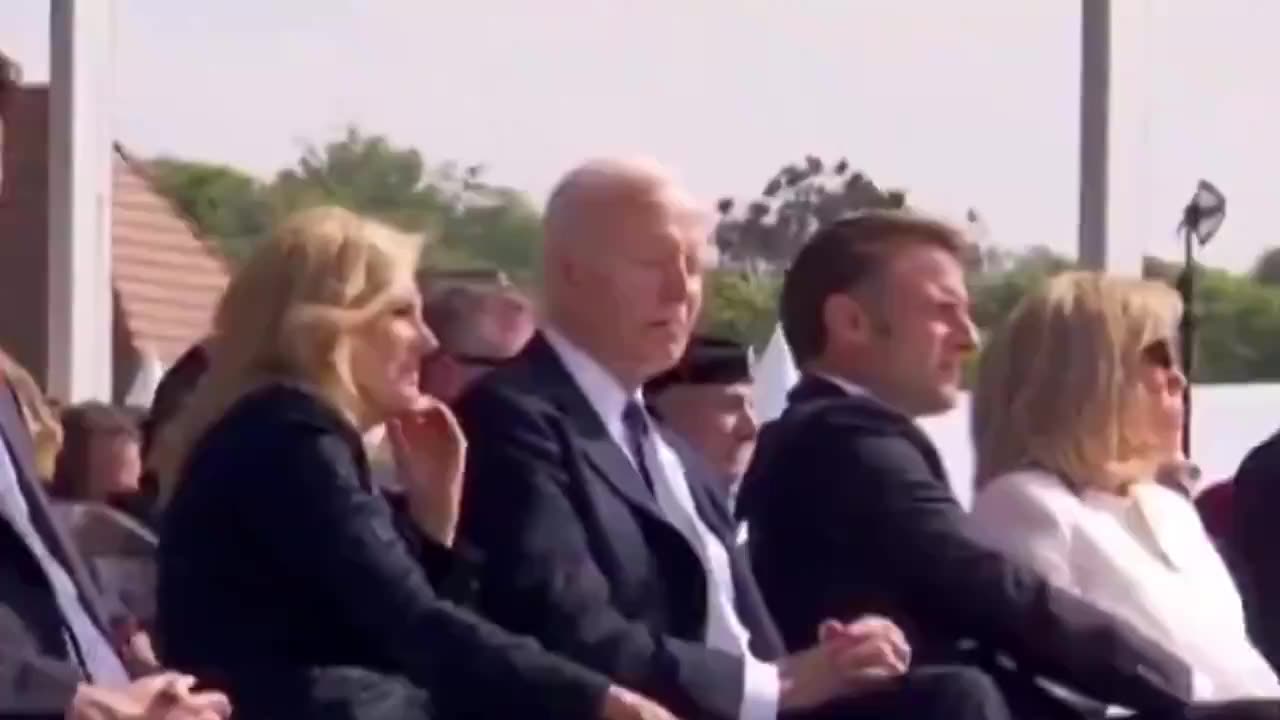 Biden Looks Completely Lost At Omaha Beach, Nearly Nods Off Mid-Ceremony