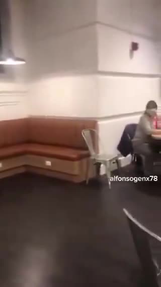 Poll Watcher confronts woman with a stack of ballots in a downstairs room away from everyone else