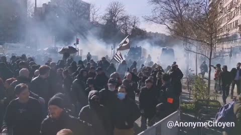 France - Macron's police use tear gas against peaceful demonstrators