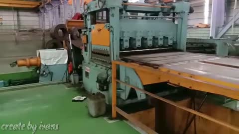 process of cutting coil by shearing machine