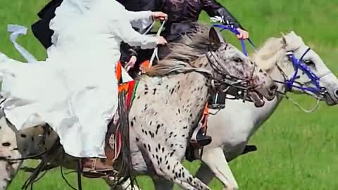 horseback riding on the prairie