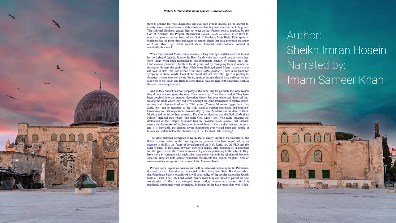 Jerusalem In The Qur'an - Sheikh Imran Hosein - AUDIO BOOK - Imam Sameer Khan