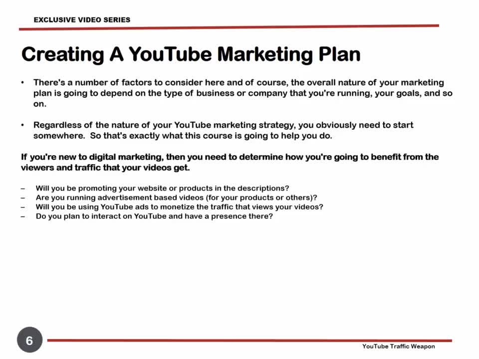 Creating a youtube marketing plan