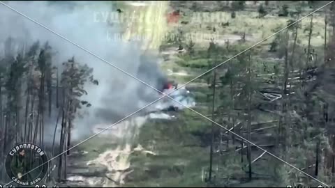 Zničení ukrajinského tanku T-64BV pomocí ruského dronu FPV u Kupjansku