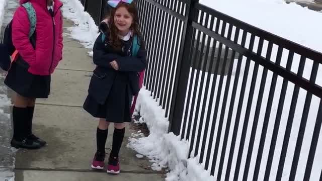 Dad Pranks Daughters on Snow Day