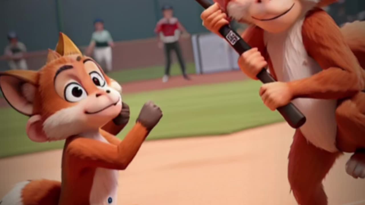 Safari Animals Playing Baseball