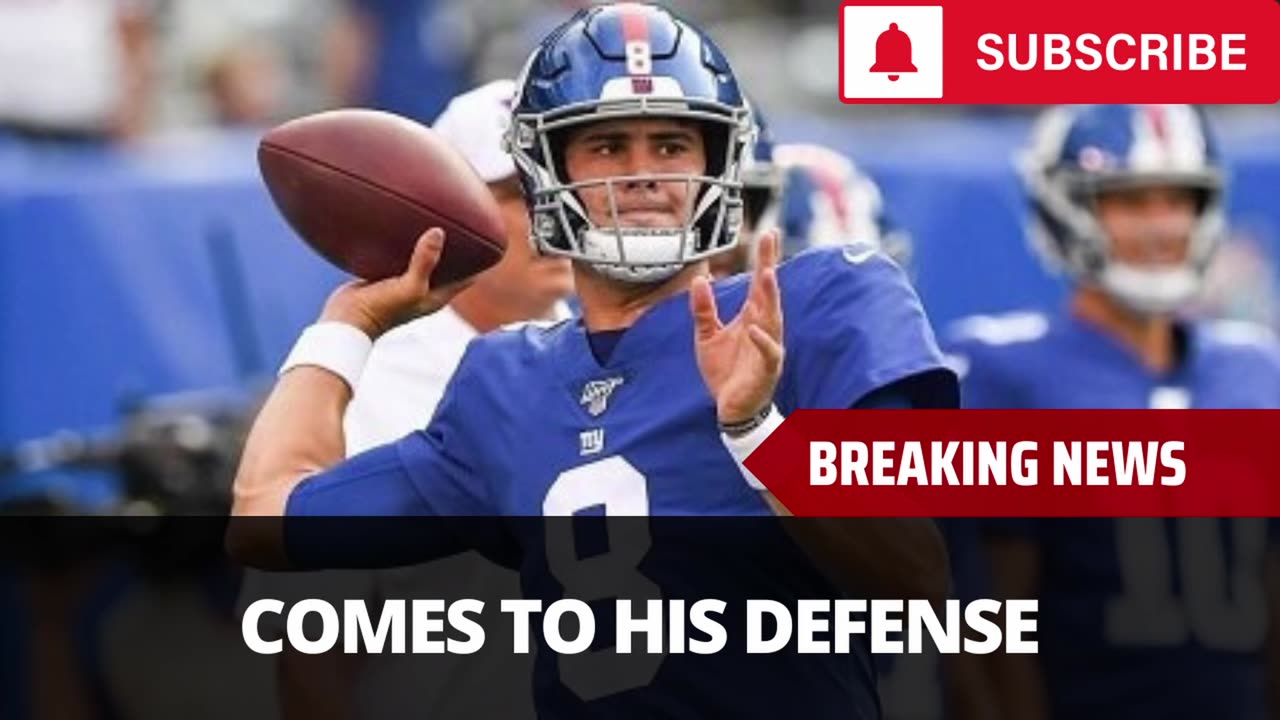 Giants Receiver Comes To Defense Of Daniel jones