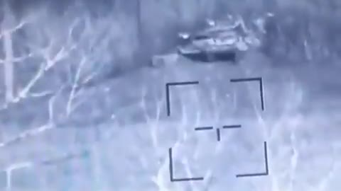 The Ukrainian troops successfully hit a Russian tank using an anti-tank guided missile