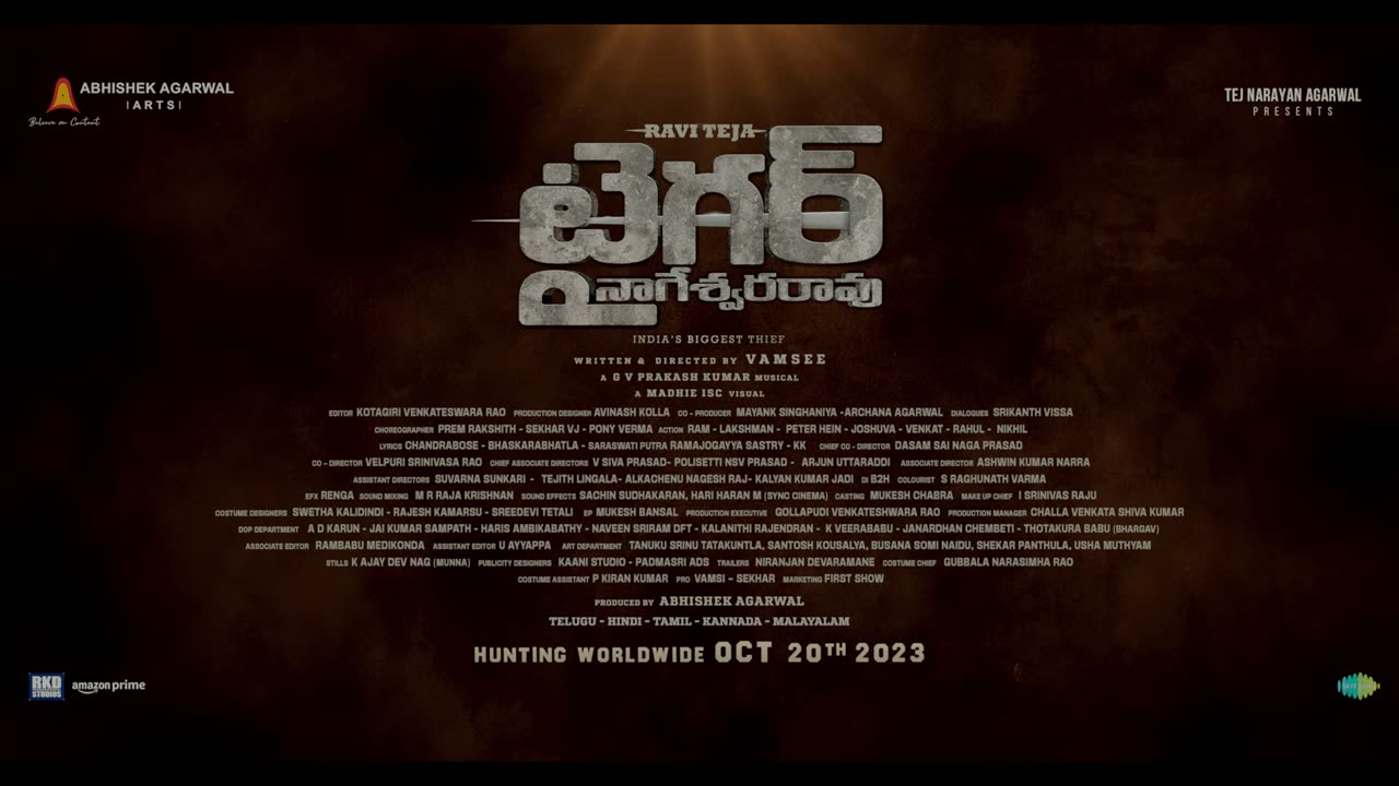 Tiger Nageswara Rao Trailer - Telugu | Ravi Teja | Vamsee Anupam Kher | Abhishek Agarwal