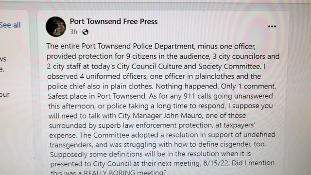 The Port Townsend City Council are Dangerous Drama Queens