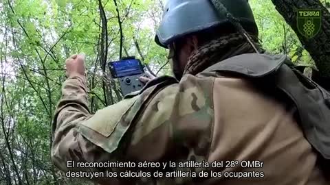Air reconnaissance and artillery of the 28th OMBr destroy artillery calculations of the occupiers