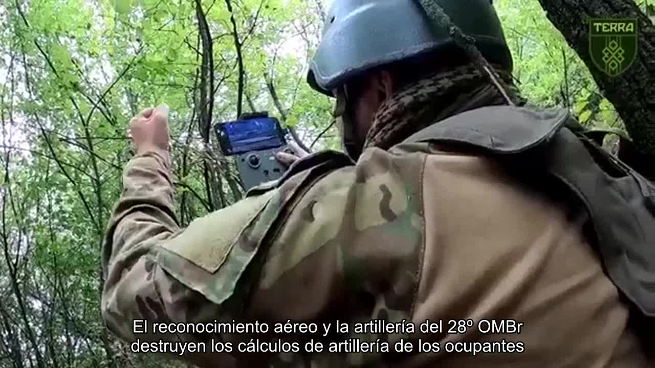 Air reconnaissance and artillery of the 28th OMBr destroy artillery calculations of the occupiers