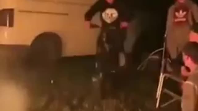 Boy tries to cross the fire and does not come out as expected!