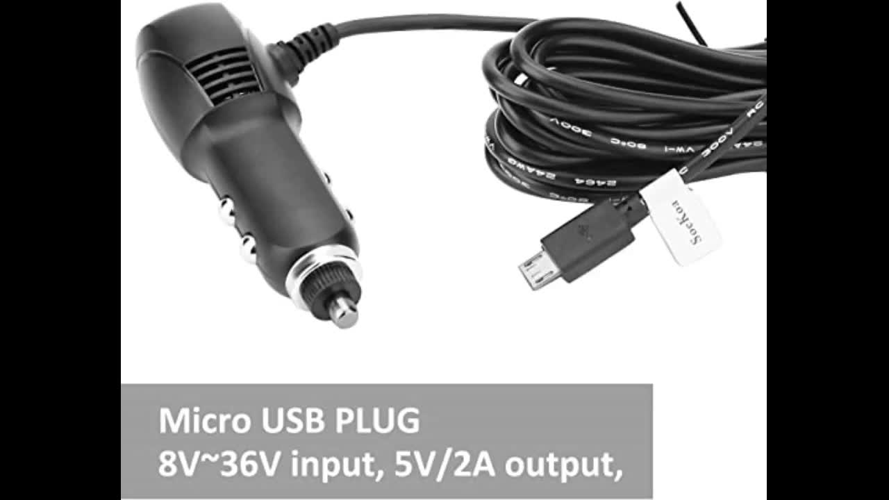 Review: Dash Cam Charger Micro USB, Car Charger with USB Port Compatible with YI, Roav and Most...