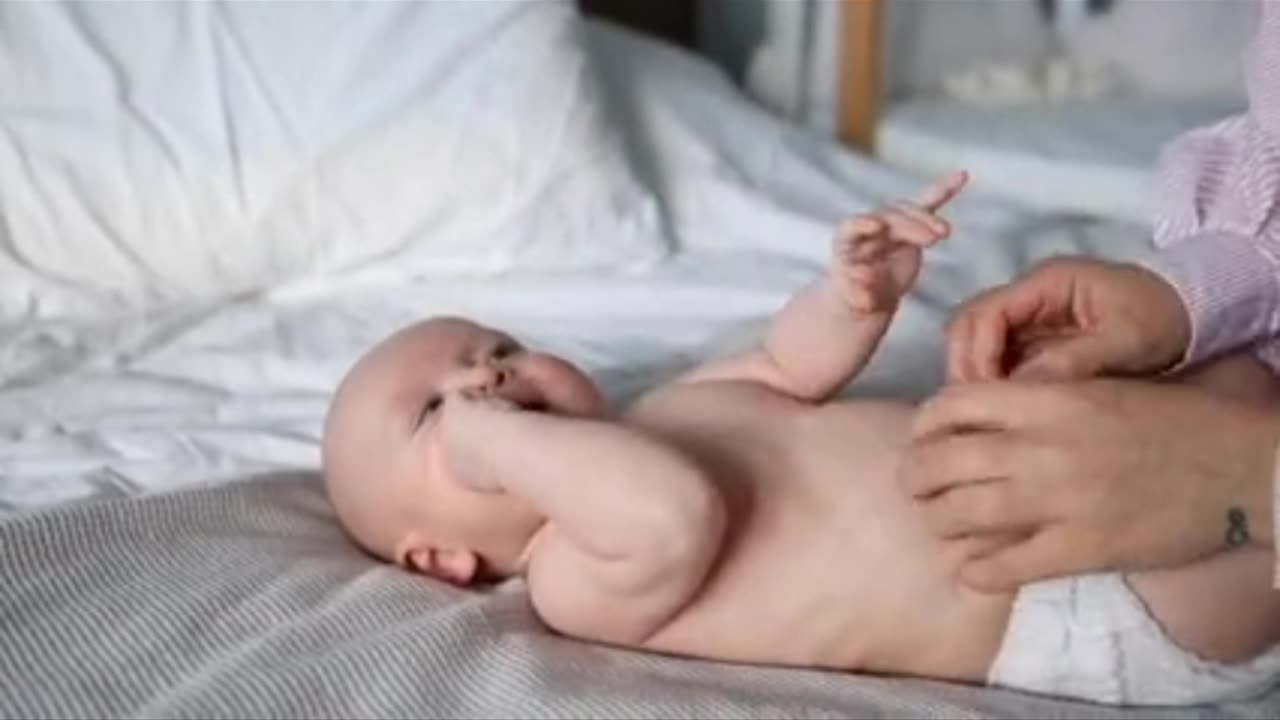 A cute baby play on day