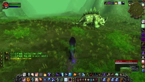 World of Warcraft Classic Shadow at the Crater looking for herbs and watching out for the big guy