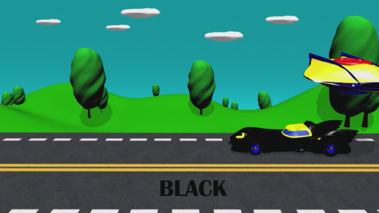 Learn colors with ufo and cars batman
