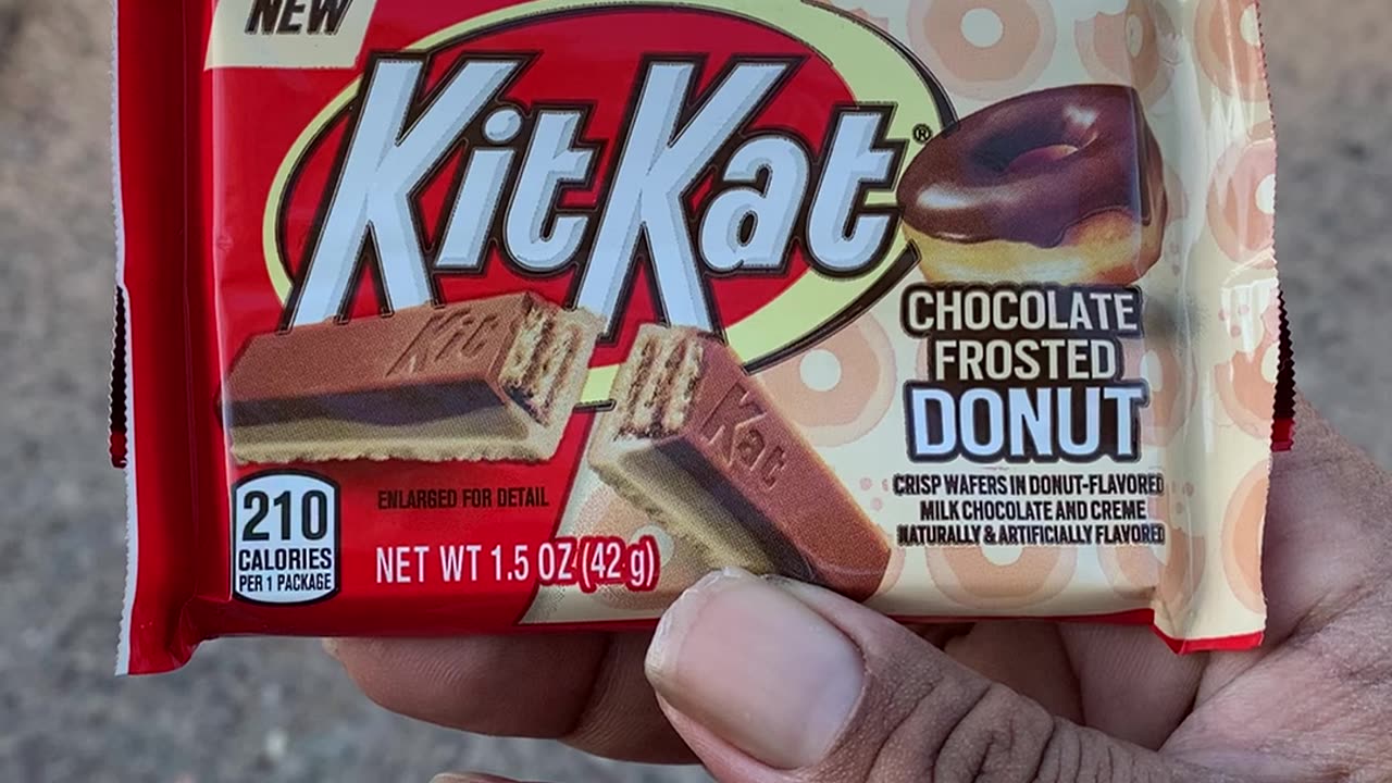 Trying Out The Kit Kat Chocolate Frosted Donut For The First Time!