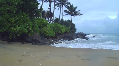 Video Of Ocean During Rainy Day