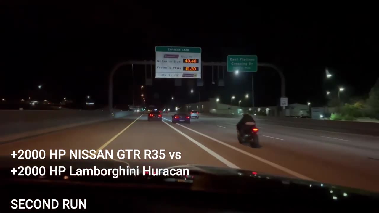 Street race Lamborghini Huracan vs Nissan GTR R35