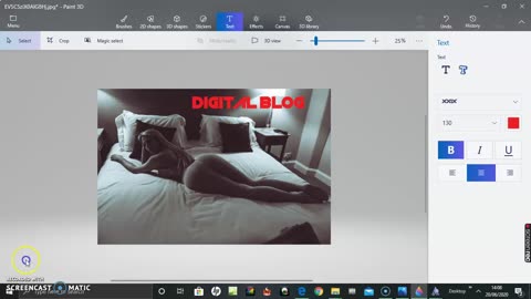 Using text in paint 3d