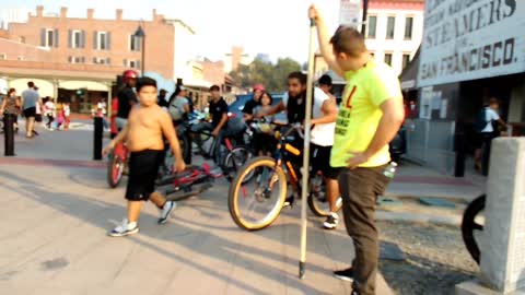 Preaching to angry bicyclist at Old Town sac