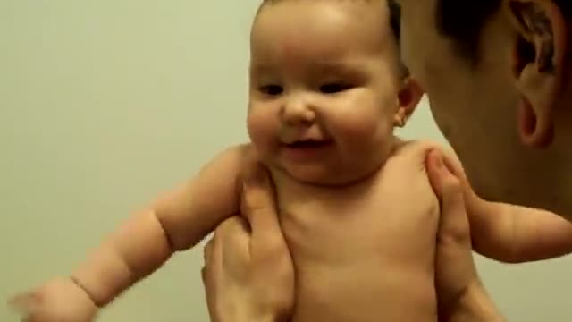 CUTE BABYGET SCARED BY DADS LAUGH