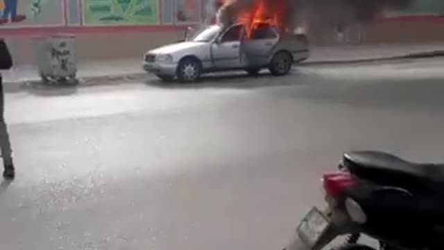 After a few moments of ignition, a car explodes